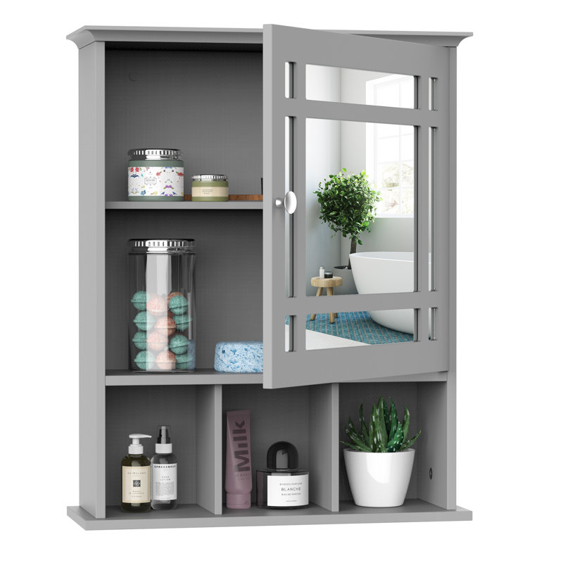 Raf 19'' W 23.5'' H Surface Framed Medicine Cabinet Mirror 3 Fixed