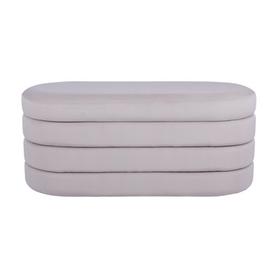 Banc avec rangement en velours taupe