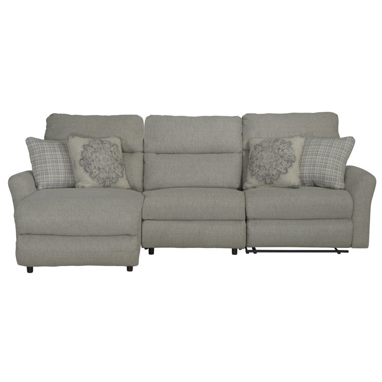 3 - Piece Power Reclining Sectional with 1 Lay-Back Chaise and 1 Lay-Flat Recliner