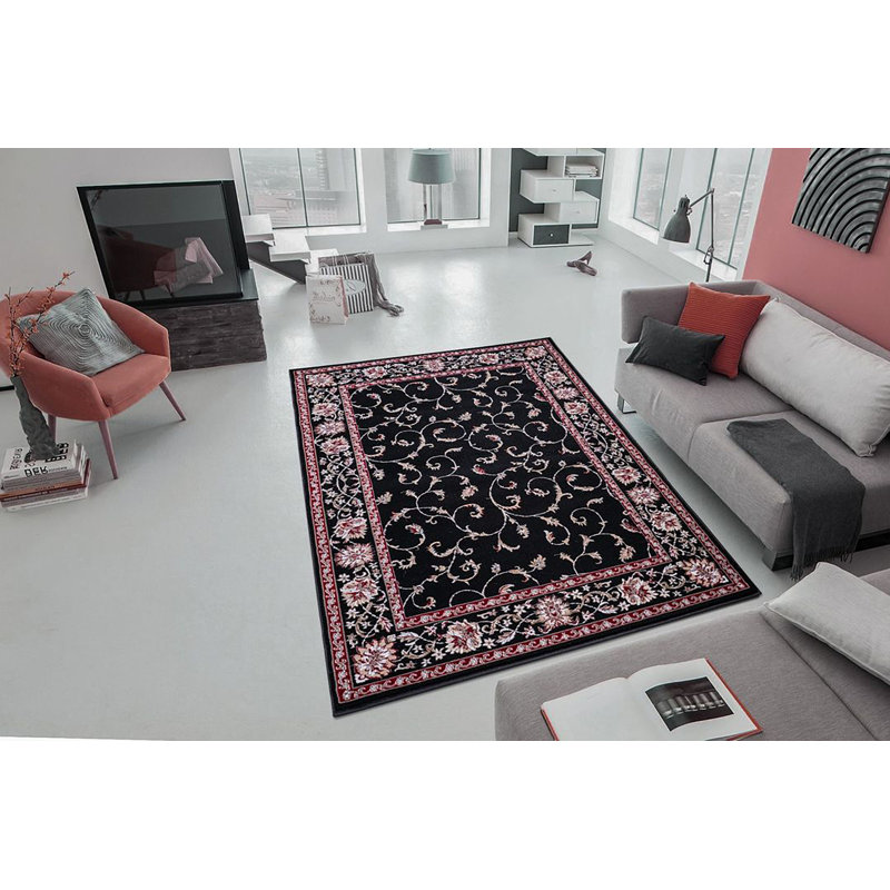 Gorazd-Tapis turc-NOIR, Rectangle 8 pi x 10 pi 2 po