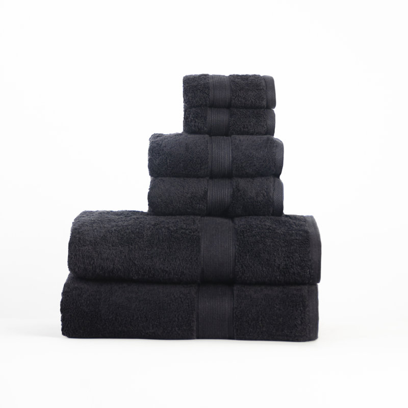 Ensemble de serviettes 6 pièces Lyndon, Noir