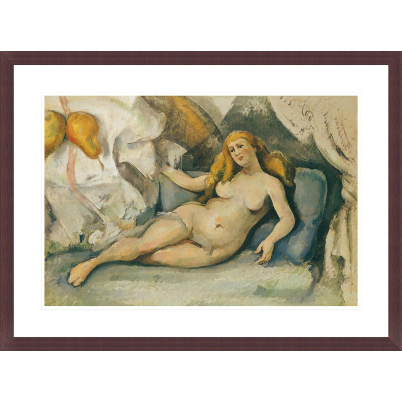 «Nu féminin» sur un canapé par Paul Cézanne - Impression numérique sur toile, H 23,25 po x l 29,5 po