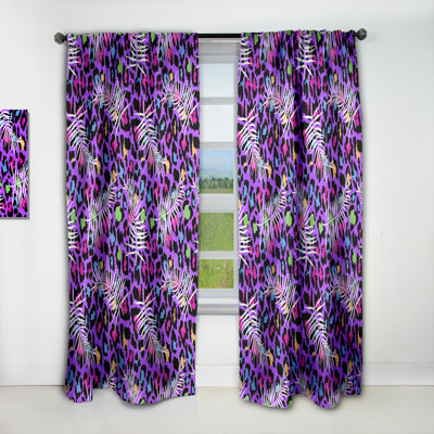 Rideau simple occultant en velours Leopard