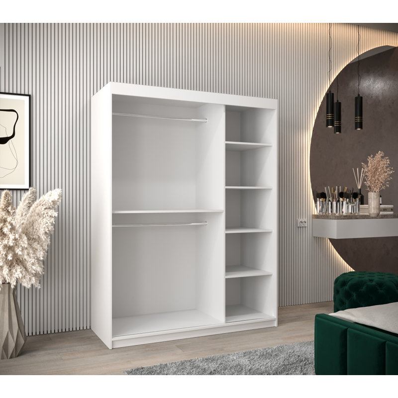 Ludly 2 Door Manufactured Wood Wardrobe, White Matt