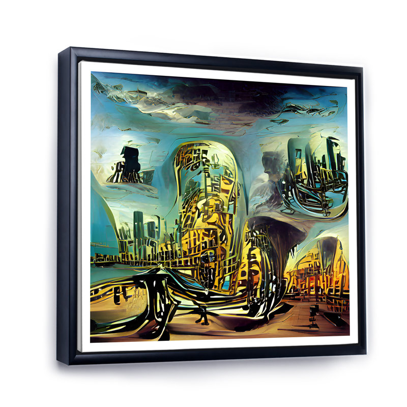 Jeu vidéo Infinite Cyberpunk City - reproduction d'art sur toile industrielle, H 16 po x l 16 po x P 1 po