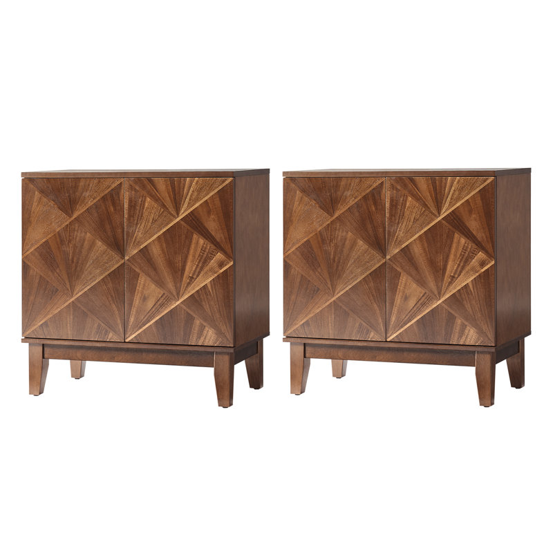 Ensemble de 2 armoires Mid-Century modernes de 30 po de largeur avec tablettes réglables et portes à ouverture magnétique