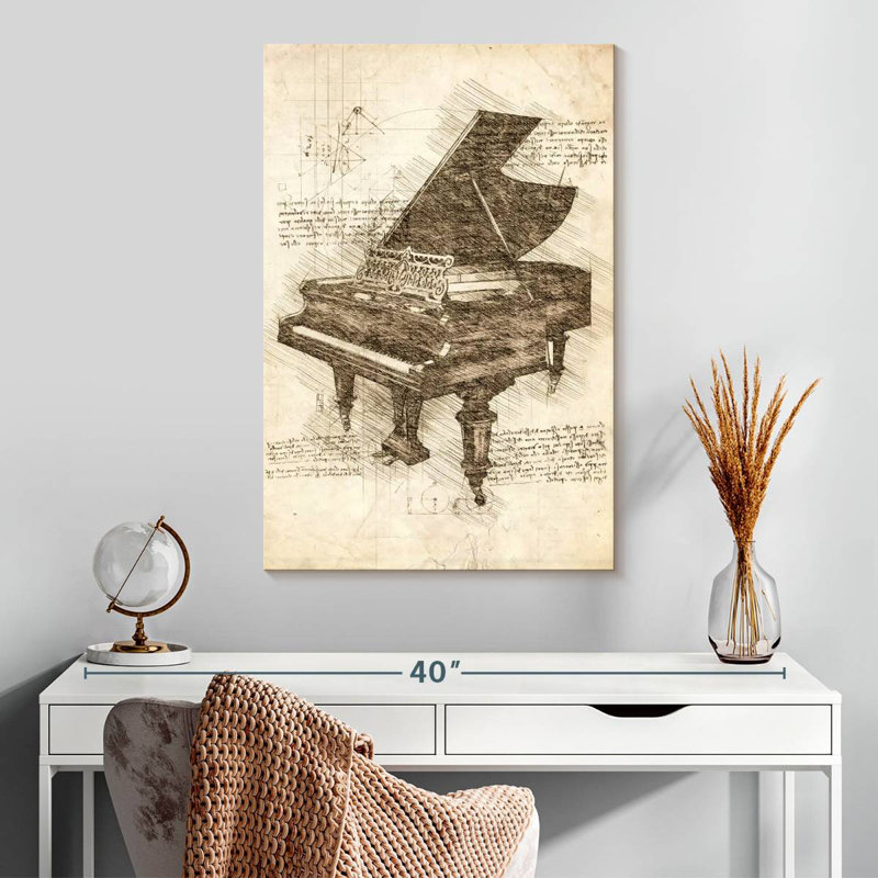 Vieux piano à queue Abarca, H 30 po x l 20 po
