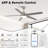 Vaczon 52" Smart Dimmable Ceiling Fan with 3CCT LED Lights, APP and Remote Control, 6-Speed Reversible DC Motor, Double-Sided Wood Blades, Timer, 6''/10'' Downrods-1858927498