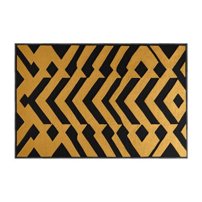 Tapis noir intérieur et extérieur Trellis