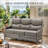 Deb 70.9" W Wicker Sofa with 6" D Cushions and Ottomans-1303230405-1303136313