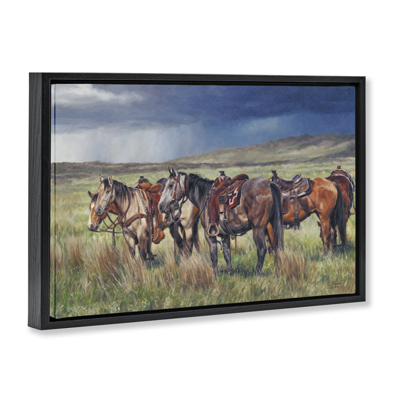 Toile encadrée Hurry Up & Wait par David Graham, Cadre flottant noir de jais, H 17 po x l 25 po