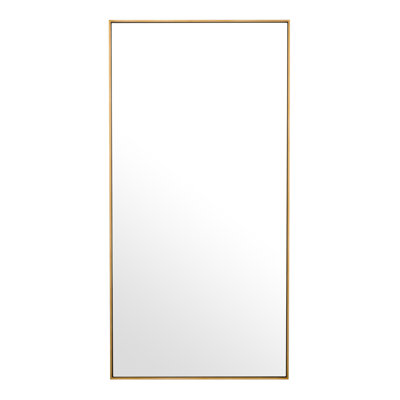 Miroir d'appoint moderne et contemporain en laiton brossé Redondo