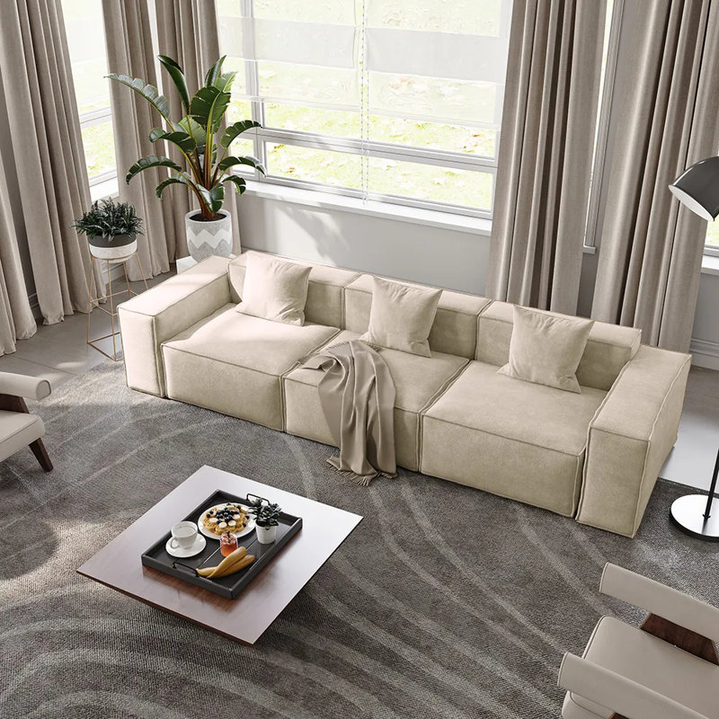 Canapé modulaire surdimensionné Barrett, H 30,2 po x l 115,75 po x P 37,8 po, 3, Beige