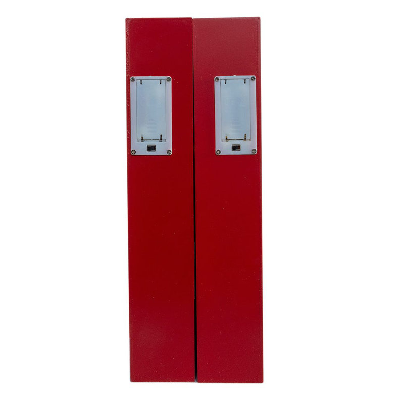13-inch Red and White Wooden Christmas Countdown Calendar with LED Lights