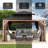 15 ft. x 13 ft. Wood Grain Aluminum Double Galvanized Steel Roof Gazebo with Ceiling Hook,Mosquito Netting and Curtains