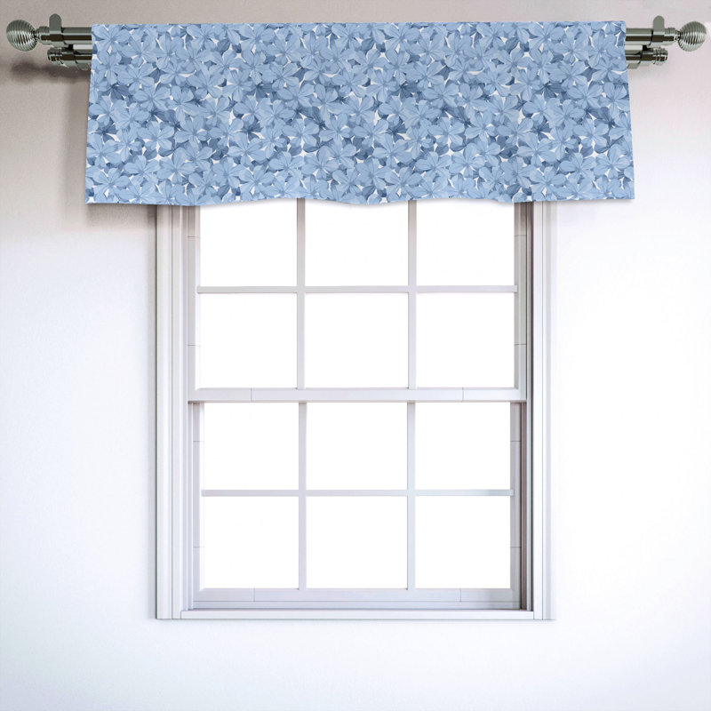 Sateen Floral Ruffled Window Valance