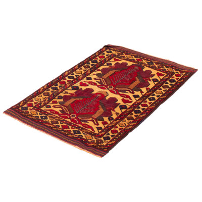Tapis tadjik brun clair 2 pi 9 po x 4 pi 2 po