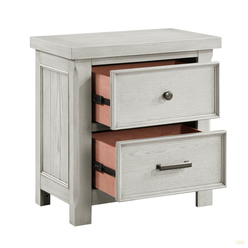 Table de chevet classique avec 2 tiroirs et meubles de chambre à coucher en bois