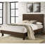 Grand lit plateforme brun chaud