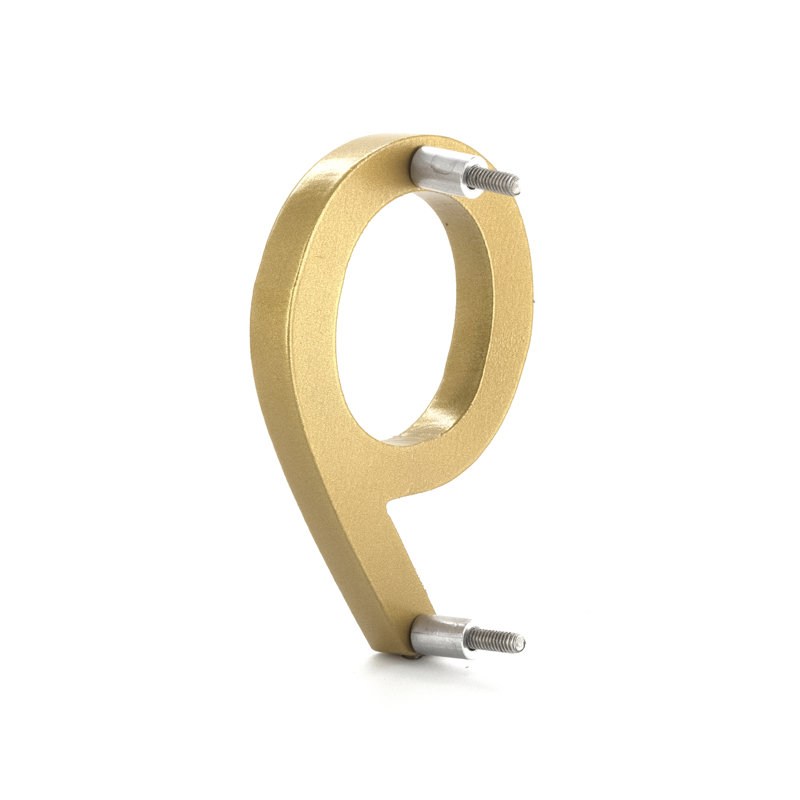 24 in. Flat Floating Mount House Number, Gold, 9