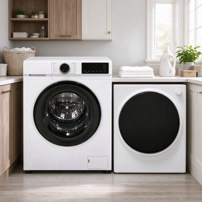 1.6 Cu.Ft. Front Load Washing Machine & 2.6 Cu.Ft. Dryer Combo, Compact Stackable Laundry Washer Dryer Set with LED Display & Multiple Modes for Home Apartment Use