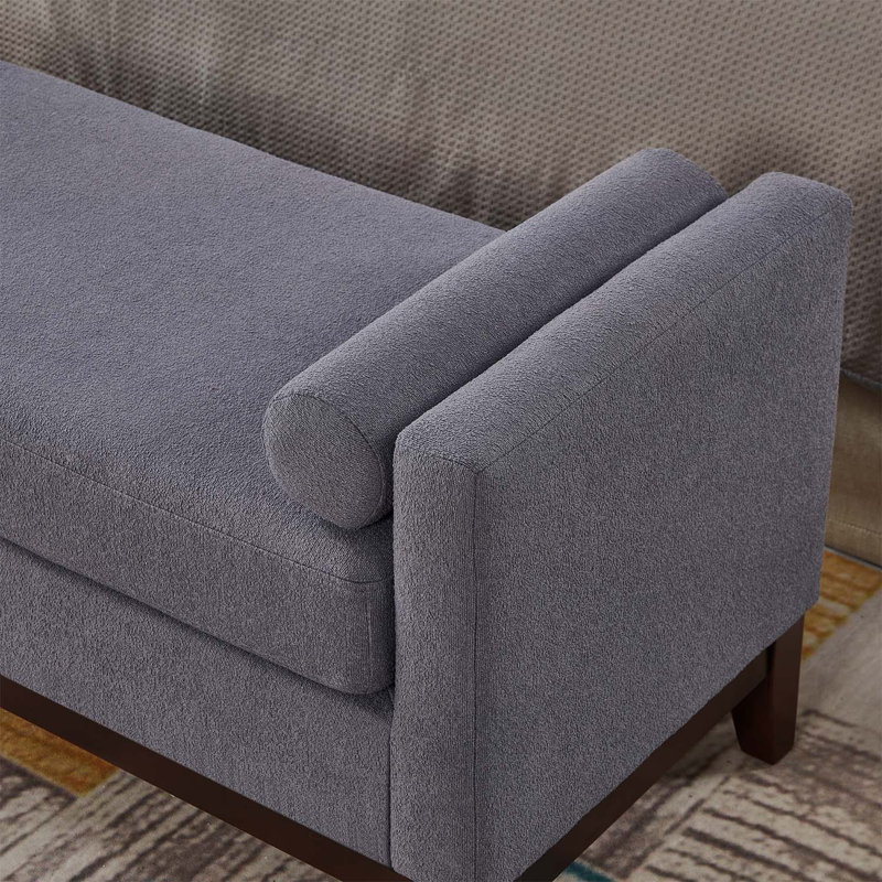 Élégant banc rembourré avec 2 coussins, Gris foncé