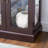 Exquisite Wine Display Cabinet With Illuminated Interior And Movable Partition - Dark Cherry Unit Sophisticated Lighting Quiet Hinge 11.86 In. Wide-49561915