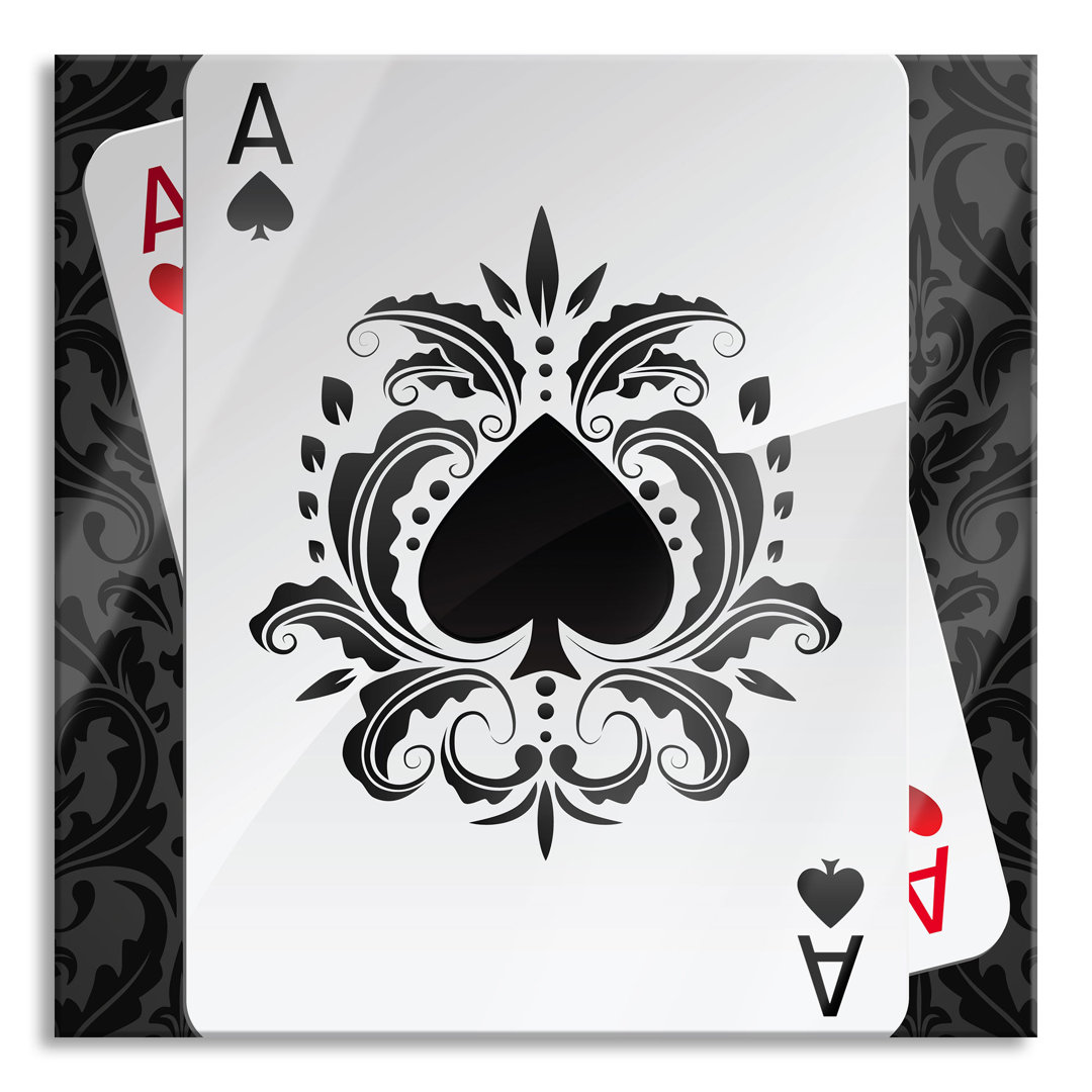 Ace of Spades Playing Card - Unframed Photograph on Glass
