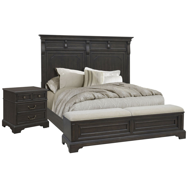 Commode avec tiroir et grand lit Bolkov, Ensemble de 3 pièces : lit, commode, miroir, Grand lit