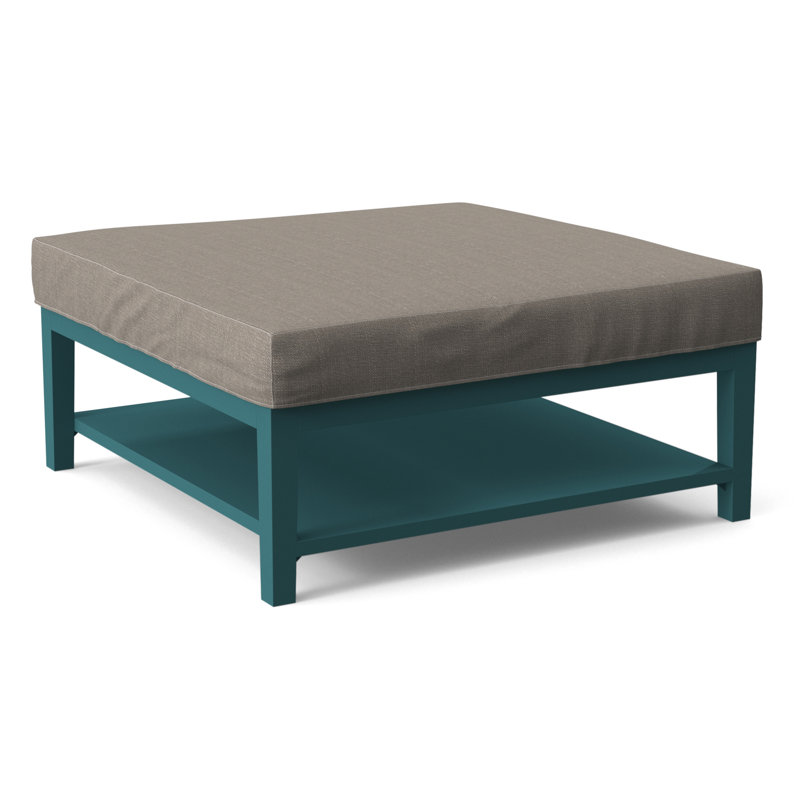 Hammond Square Ottoman, Antique Black Finish, Stone Crypton Performance; 0884-83