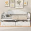 Lit de jour simple en bois avec 2 tiroirs, canapé-lit pour le salon de la chambre à coucher, aucun sommier nécessaire, blanc