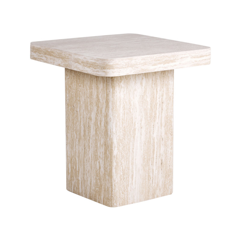 Aelwen Travertine Effect Side Table