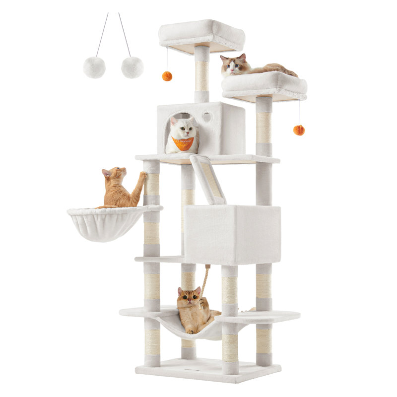 168cm H Cat Tree, White