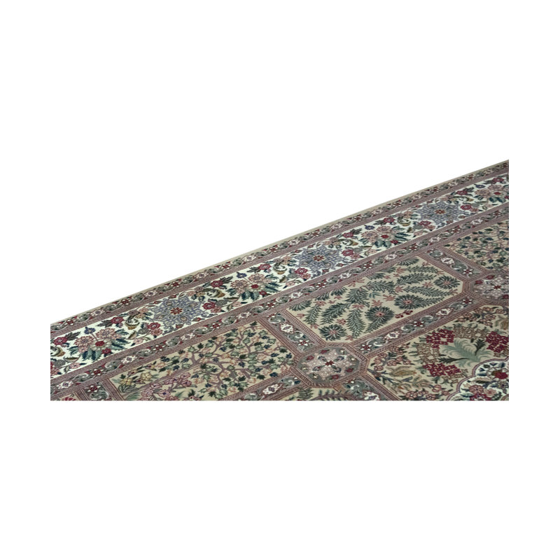 Tapis beige et ivoire de haute qualité noué à la main