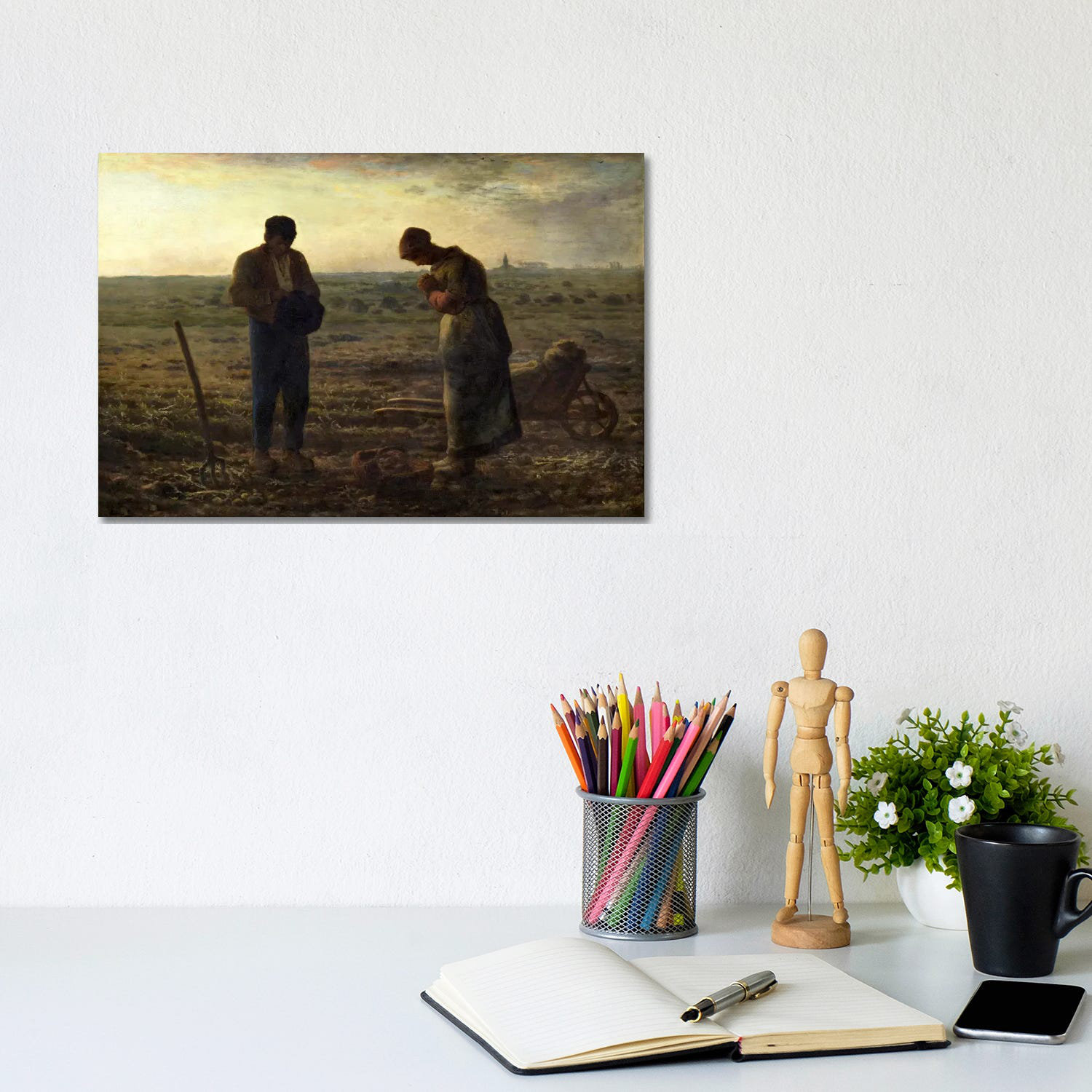 Bless international The Angelus On Canvas by Jean-Francois Millet Painting