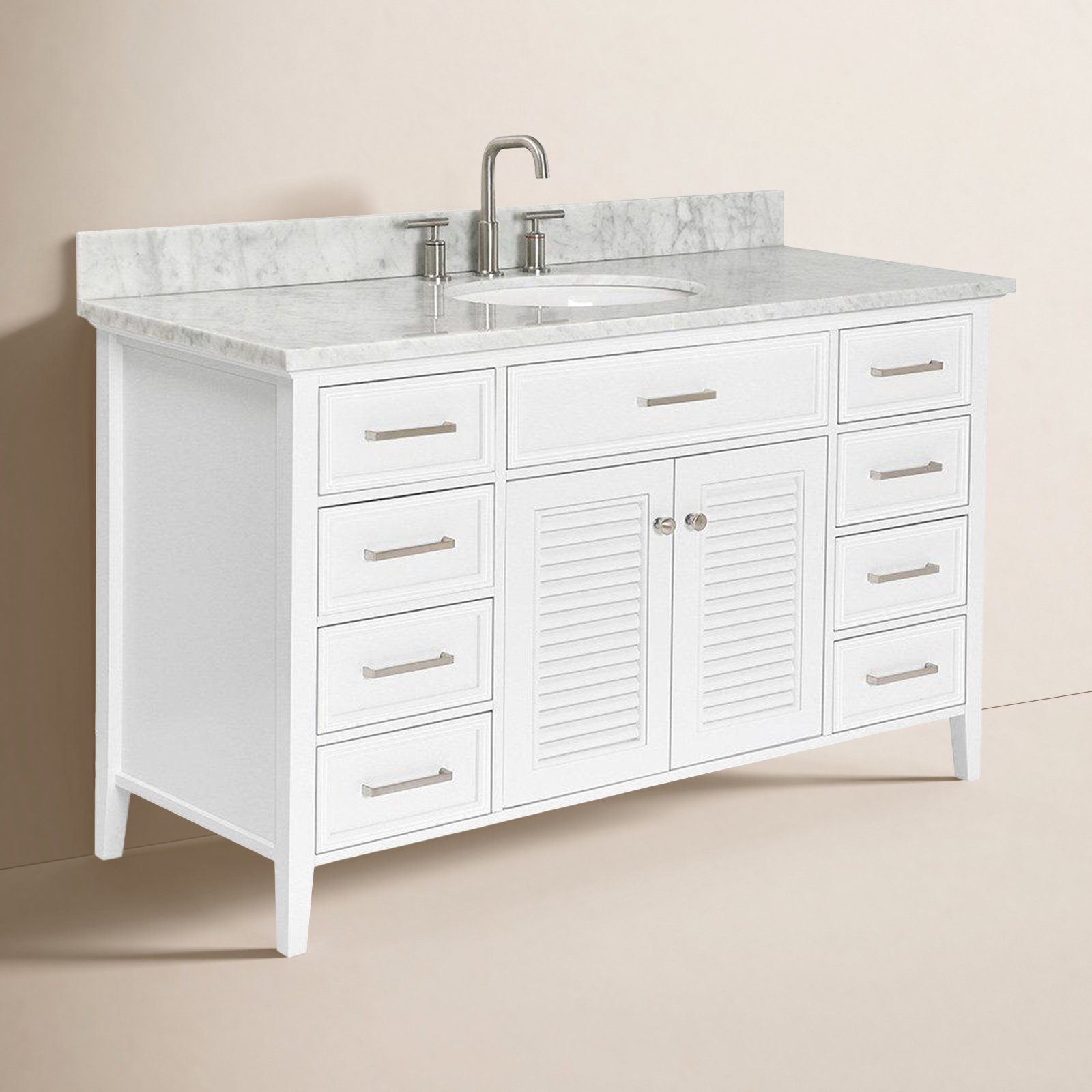 55'' Single Bathroom Vanity, White