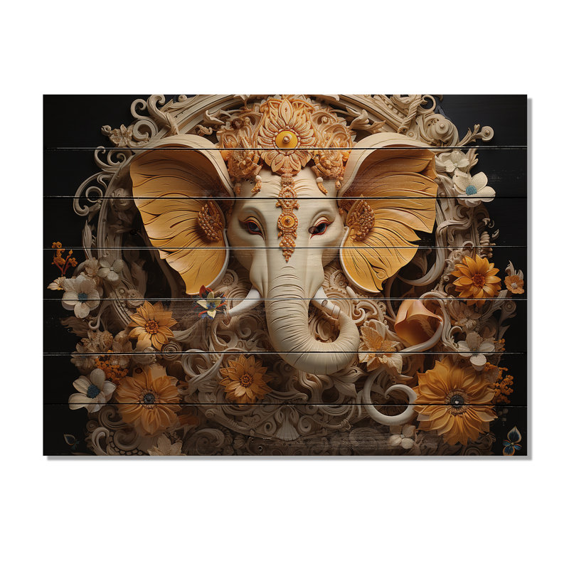 Macie - impression spirituelle sur bois de pin naturel, H 30 po x l 40 po