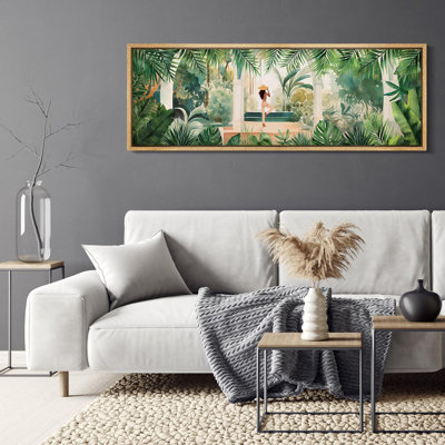 Tropical Palm " Extra Large Tranquil Archway Garden View Lush Tropical Foliage African American Art Decorative "