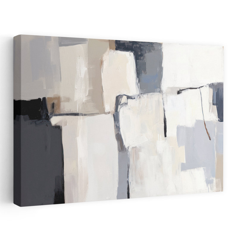 Tapisserie neutre II, abstrait, minimalisme moderne, géométrique, H 48 po x l 32 po