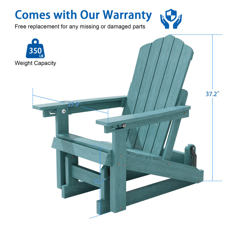 Chaise Adirondack Glider, Bleu lac