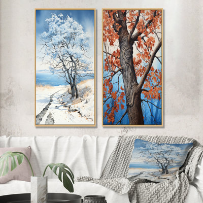 Maple Whisper Tree - Tree Maple Canvas Art Print Set Of 2