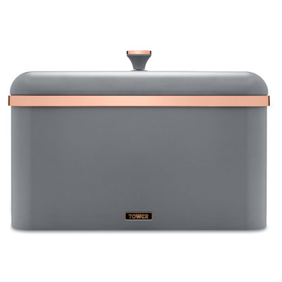 Tower Cavaletto Bread Bin with Removable Lid, Large Capacity and Durable Steel Body