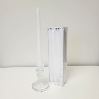Set Of 12 White Taper Candles