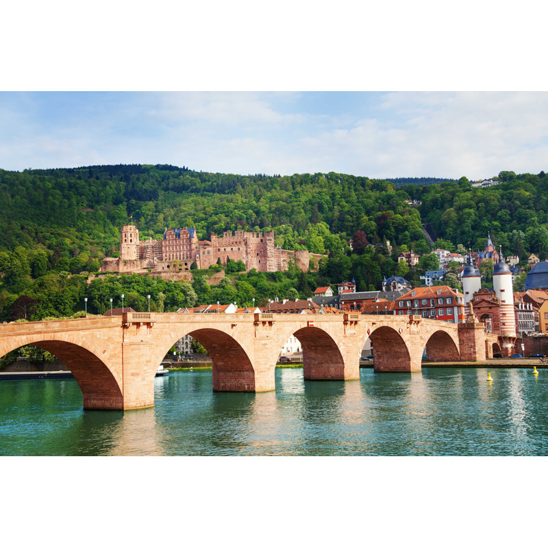 «Alte Brucke Castle, Heidelberg» par Serrnovik - photographie sur toile tendue, H 32 po x l 48 po x P 1,25 po