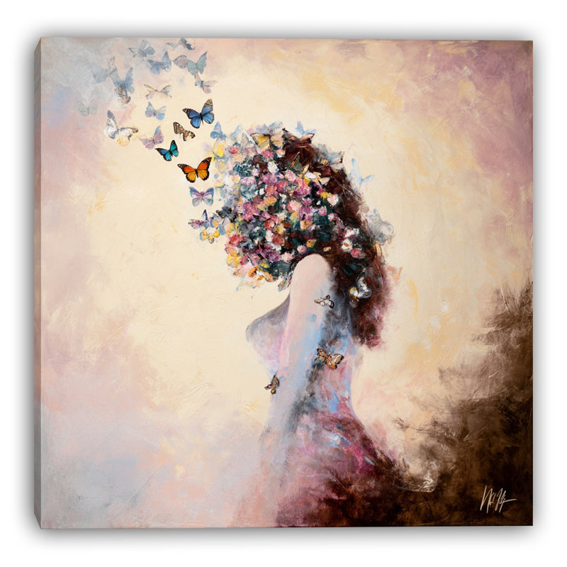 Butterfly Bloom Muse Wrapped Canvas Wall Art, 30"W x 30"H x 1.5"D