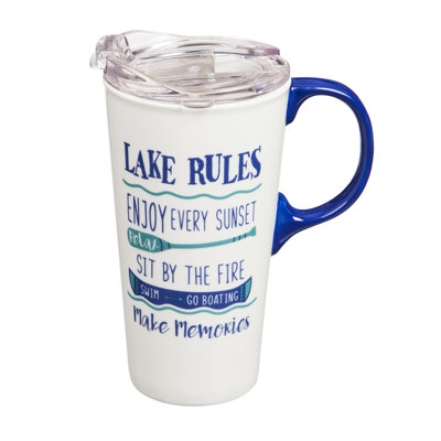 Grande tasse de voyage en céramique 17 Oz Lake Rules