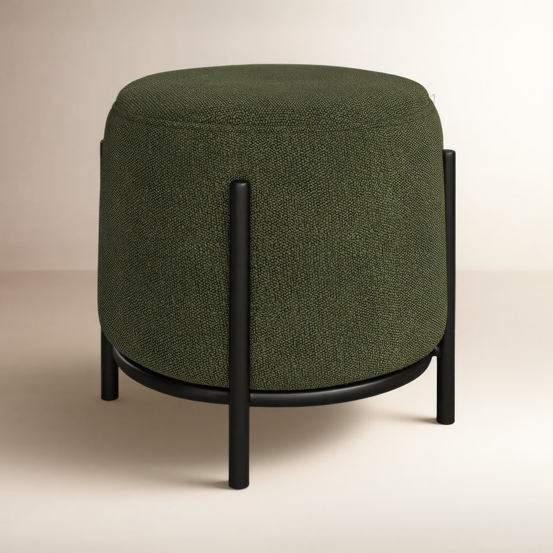 Formentera Powder-coated Iron Accent Stool, Green