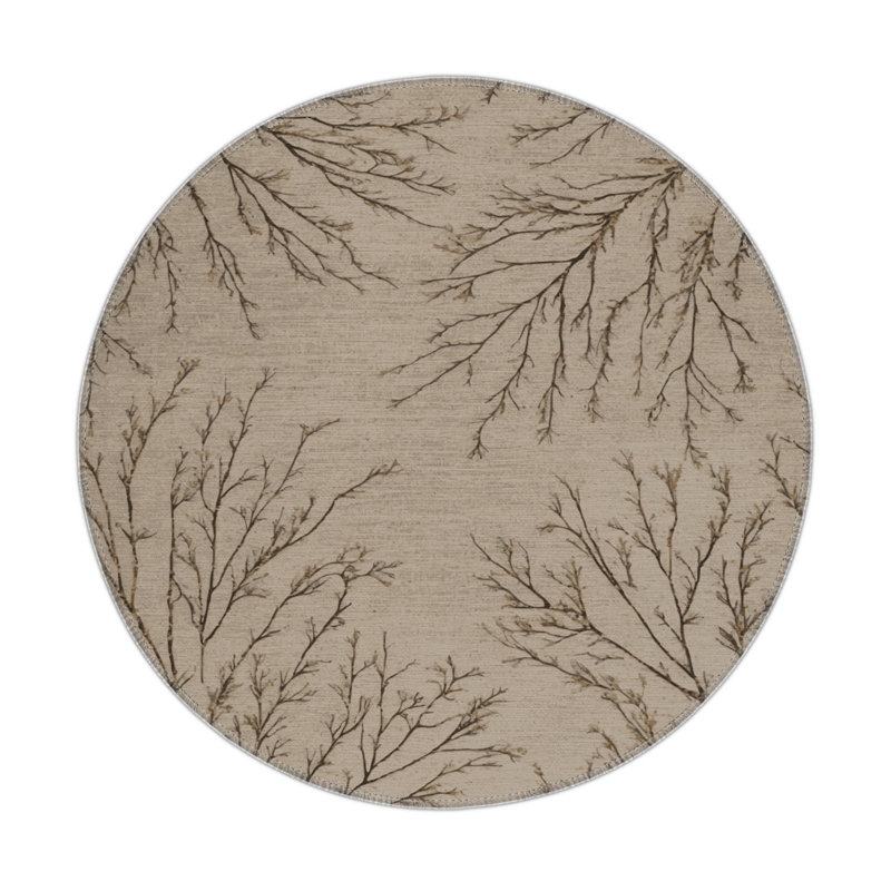 Tapis intérieur et extérieur gris Nature, Rond 5 pi