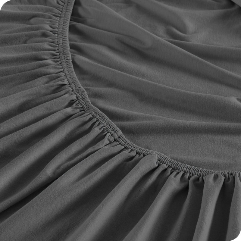 Taupe Twin XL Organic Cotton Jersey Deep Pocket Sheet Set