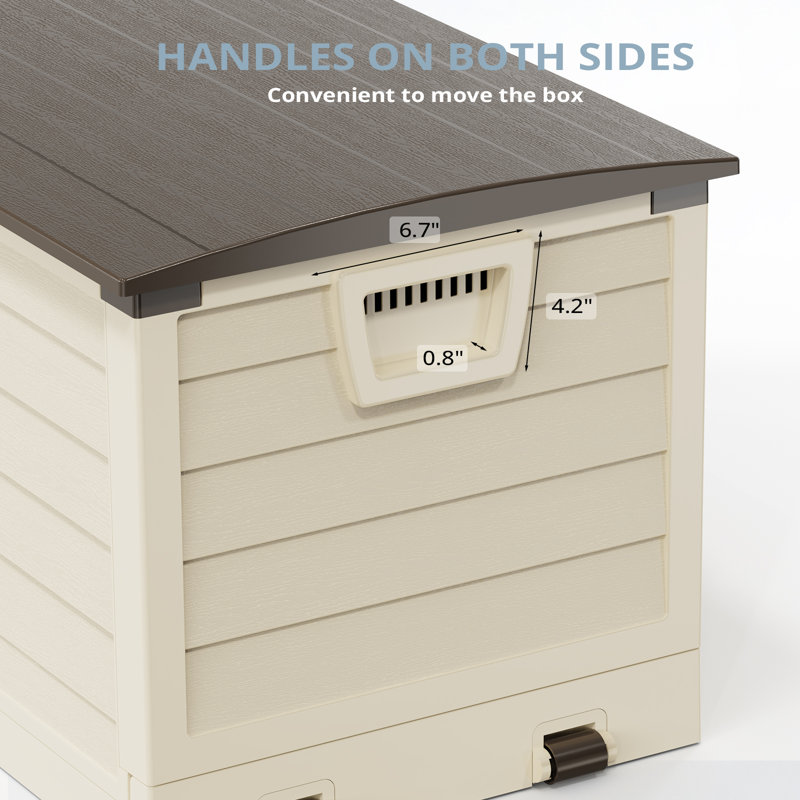 Couvercle de rangement extérieur pliable 75 gallons, Café/crème